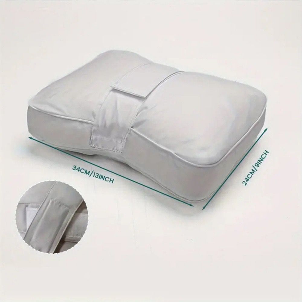 Sleeping Knee Pillow with Adjustable Strap – Contoured Leg Pillow for Side Sleepers, Pregnant Women, and Neck Support, Breathable Fabric Cover with Shredded Memory Foam Fill, White and Light Gray Options (White)