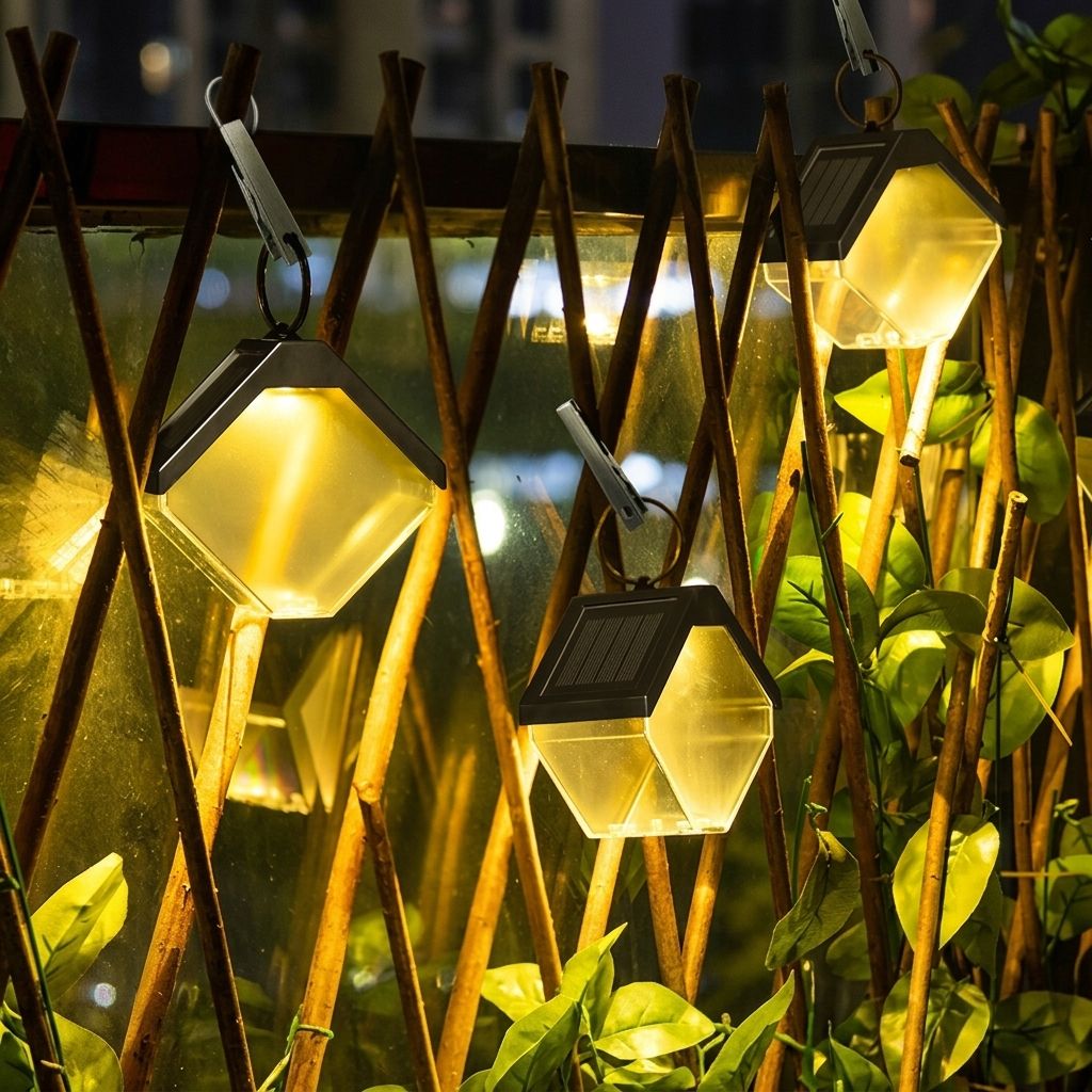 Solar Ice Brick Hanging Light with Auto Dusk-to-Dawn Sensor, IP65 Waterproof Outdoor Decorative Lantern for Garden, Patio, Fence, Courtyard, Campsite, and Pathway Ambient Lighting with Warm White & RGB Multi-Color Modes (2PCS Dual-Color（Warm+RGB）)