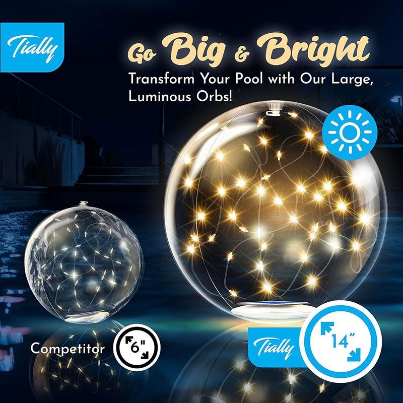 Solar-Powered Inflatable Floating Globe Lights – 2-Pack with Remote, Waterproof LED Sphere Decor for Pool, Garden, Patio & Yard, Auto On/Off, Weatherproof Ambient Lighting for Evening Parties and Outdoor Relaxation (2PCS（Colorful Light）)
