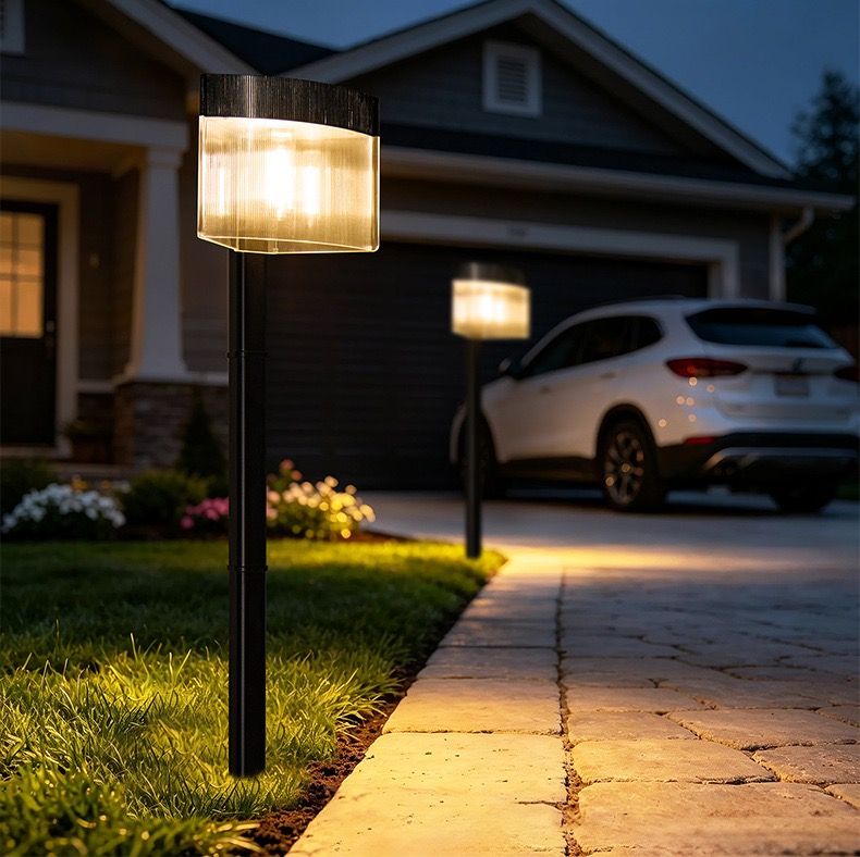Solar Powered Outdoor Wall Lamp with Radar Motion Sensor, Dual Installation as Wall Mount or Ground Spike, Rechargeable Garden Path Light, Warm White Glow for Patio, Lawn, and Entryway Illumination (Warm Light, 4PCS)