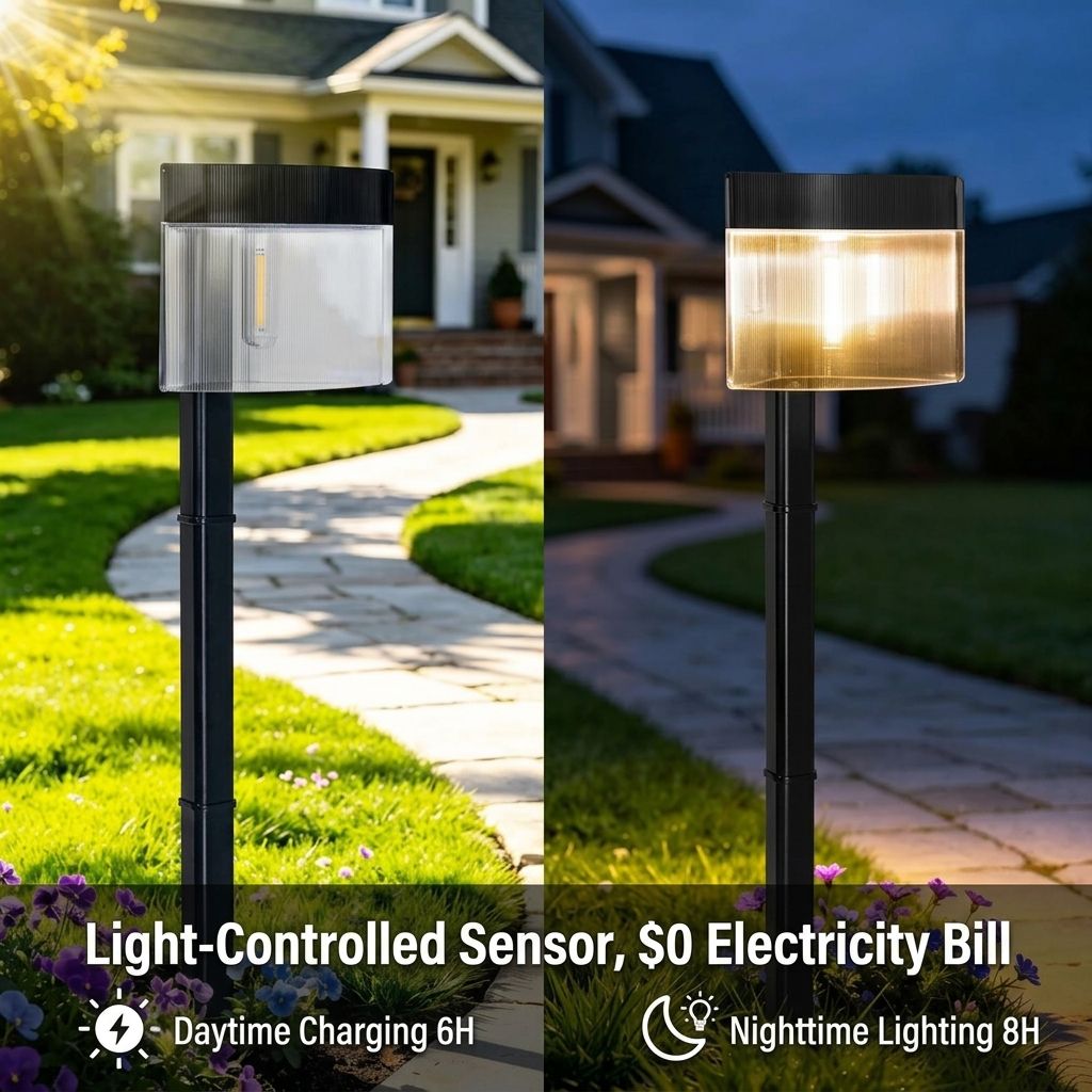 Solar Powered Outdoor Wall Lamp with Radar Motion Sensor, Dual Installation as Wall Mount or Ground Spike, Rechargeable Garden Path Light, Warm White Glow for Patio, Lawn, and Entryway Illumination (White Light, 2PCS)