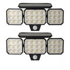120-LED Solar Motion Sensor Outdoor Wall Light, 3 Adjustable Heads with 270° Coverage, 800 Lumens Super Bright, 3 Modes Security Lighting for Garage, Yard, Pathway and Fence (1PCS)
