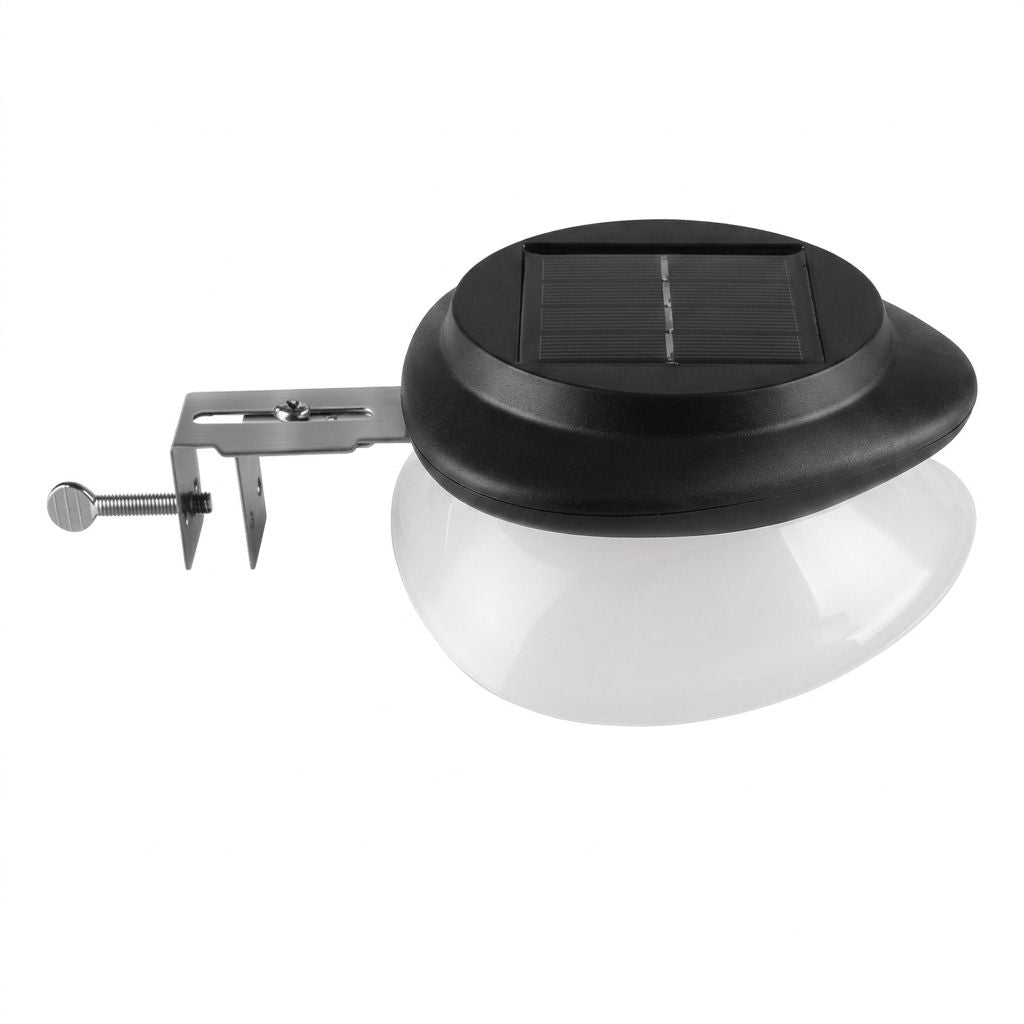 Solar Powered Fence Light with Durable ABS+PC Housing, Monocrystalline Silicon Panel, and Adjustable Mounting Clip for Outdoor Garden, Patio, Deck, and Walkway Illumination in Warm White or Cool White (16PCS, Black Housing‑Cool White Light)