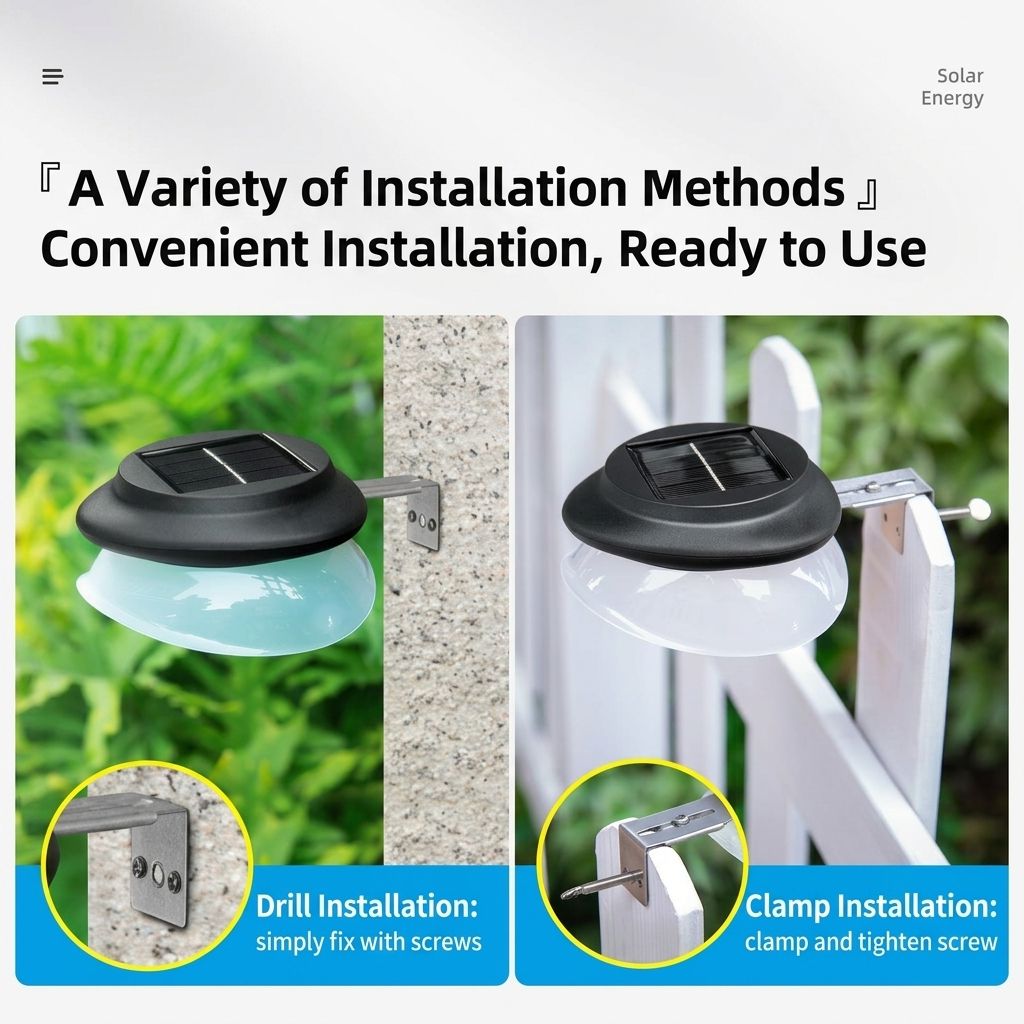 Solar Powered Fence Light with Durable ABS+PC Housing, Monocrystalline Silicon Panel, and Adjustable Mounting Clip for Outdoor Garden, Patio, Deck, and Walkway Illumination in Warm White or Cool White (16PCS, Black Housing‑Cool White Light)