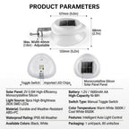 Solar Powered Fence Light with Durable ABS+PC Housing, Monocrystalline Silicon Panel, and Adjustable Mounting Clip for Outdoor Garden, Patio, Deck, and Walkway Illumination in Warm White or Cool White (4PCS, Black Housing‑Warm White Light)