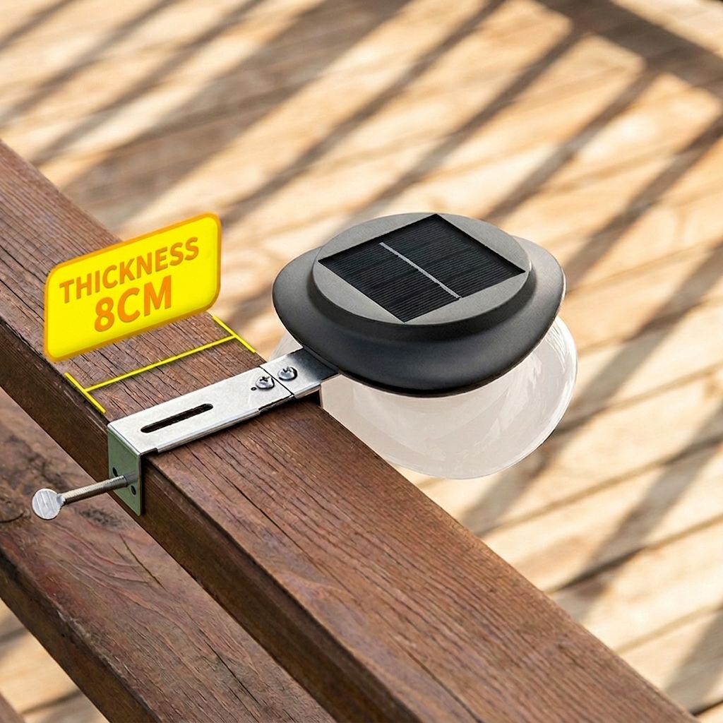 Solar Powered Fence Light with Durable ABS+PC Housing, Monocrystalline Silicon Panel, and Adjustable Mounting Clip for Outdoor Garden, Patio, Deck, and Walkway Illumination in Warm White or Cool White (4PCS, Black Housing‑Warm White Light)