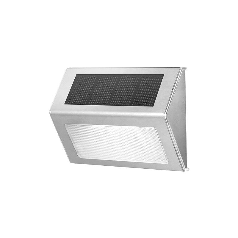 Solar Powered Step Lights for Outdoor Stairs, Stainless Steel & ABS Waterproof LED Step Light with Auto On/Off, Warm White or Cool White Options for Garden, Patio, Walkway, and Fence Night Illumination (6PCS, 6000K Cool White)