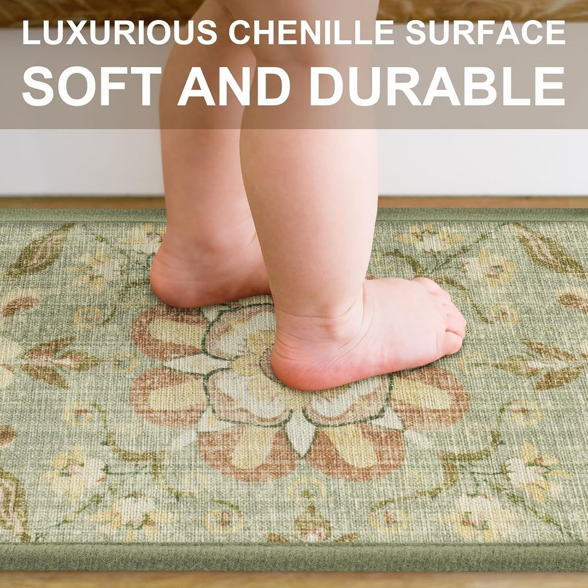 4Pcs 20 x 80cm Vintage Persian Stair Tread Rugs Crystal Velvet Non Slip Step Mats for Stairs
