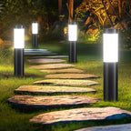 Solar LED Garden Pathway Light Black Cool White Outdoor Landscape Lamp Waterproof with Automatic Light Sensor for Yard Walkway Driveway 1 Pack