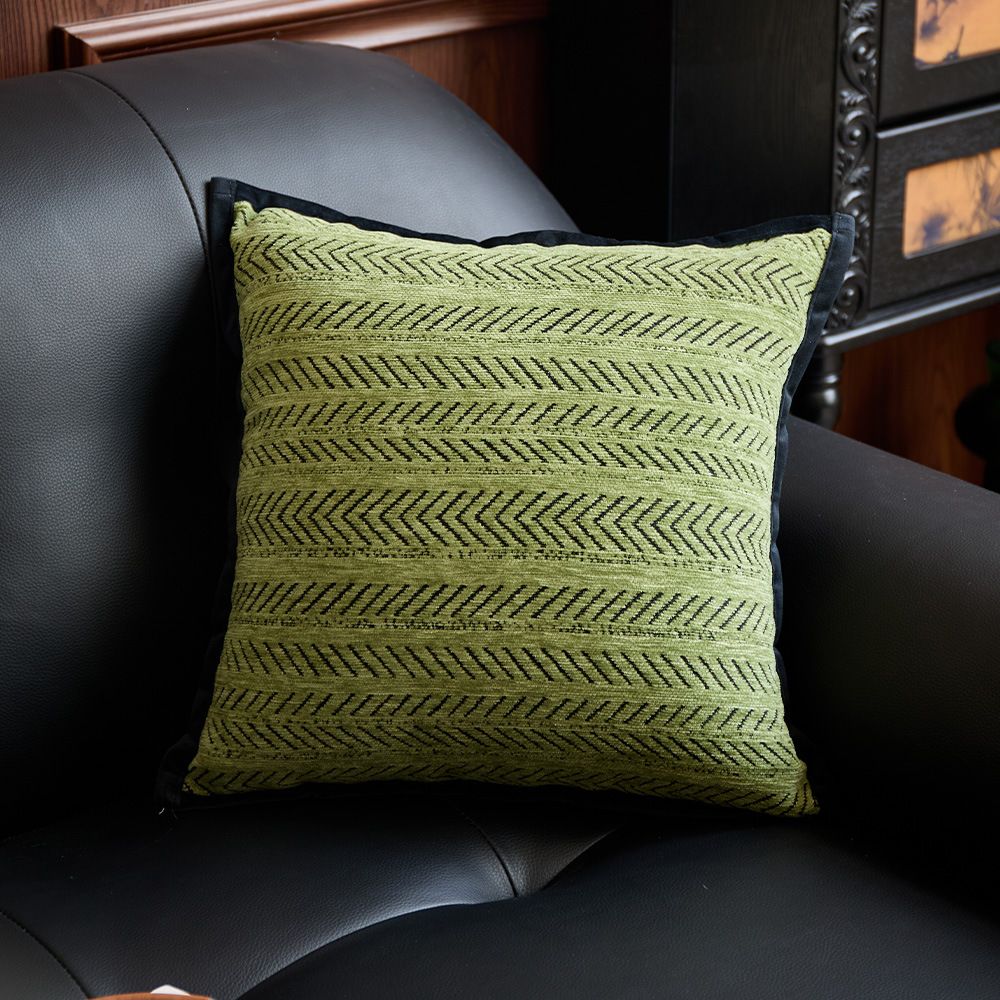 Throw Pillow Covers - Pack of 2 Pillows - Light Green 17.7X17.7 Inch- Indian Jacquard Cover-Cover Only