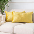 Set of 2 Gold Throw Pillow Covers Super Soft Pillows Lumbar Modern Rectangle Decorative Bed Pillow Cover for Couch Patio, 12x20 inches, Gold（Only pillow cover）