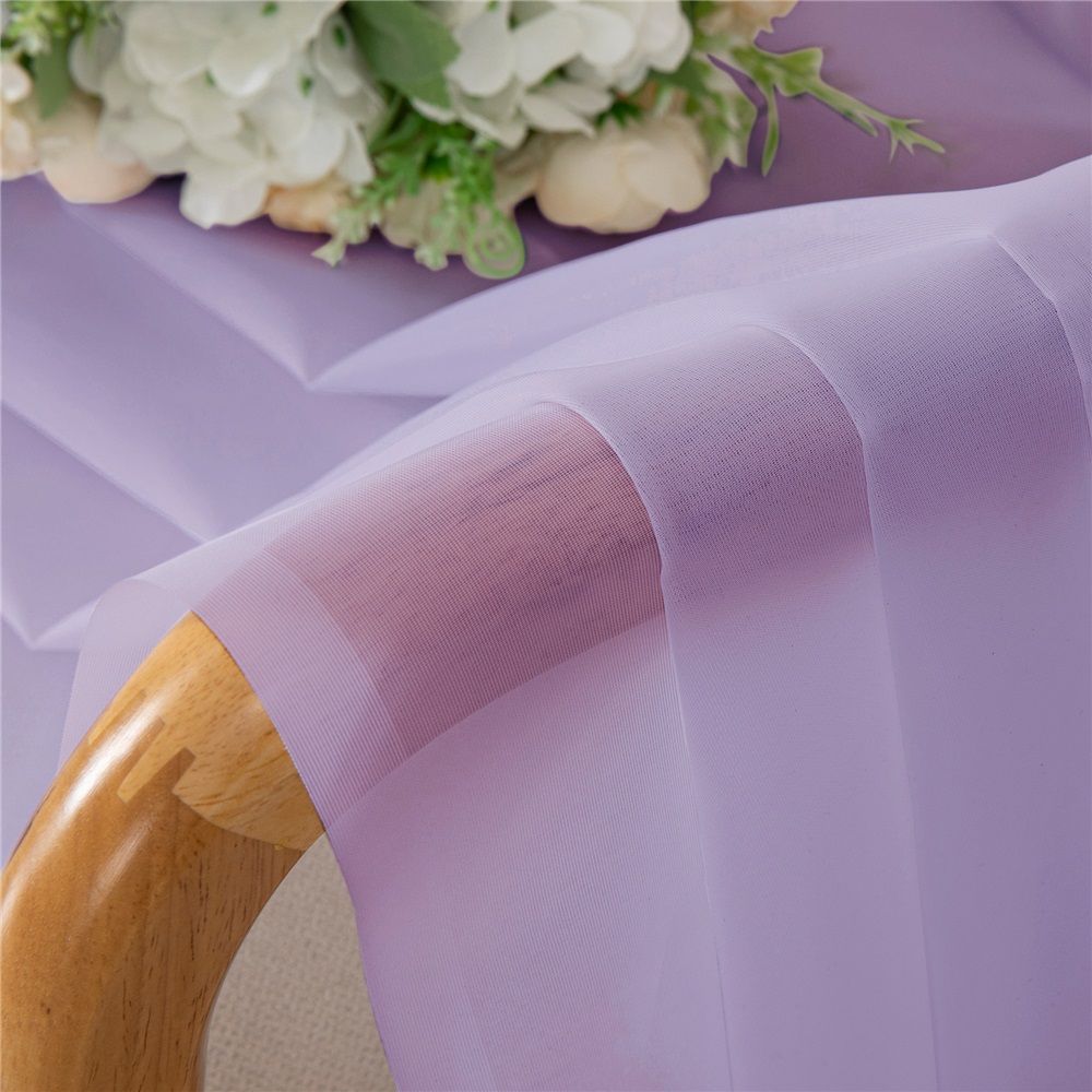 2 set Lavender Sheer Curtains 96 Inches Long, Light Filtering Light Purple Rod Pocket Solid Color Window Sheer Curtain Panels, Elegant Curtains & Drapes for Living Room, 42" W