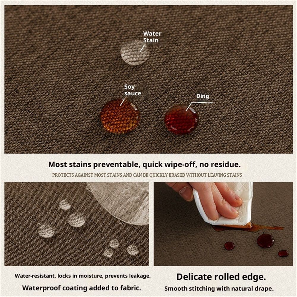 Round Tablecloth - 55 Inch Chocolate Round Table Cloth Round Tables - Heavy Duty Washable Fabric - for Buffet Table, Holiday Party, Dinner, Wedding & Baby Shower
