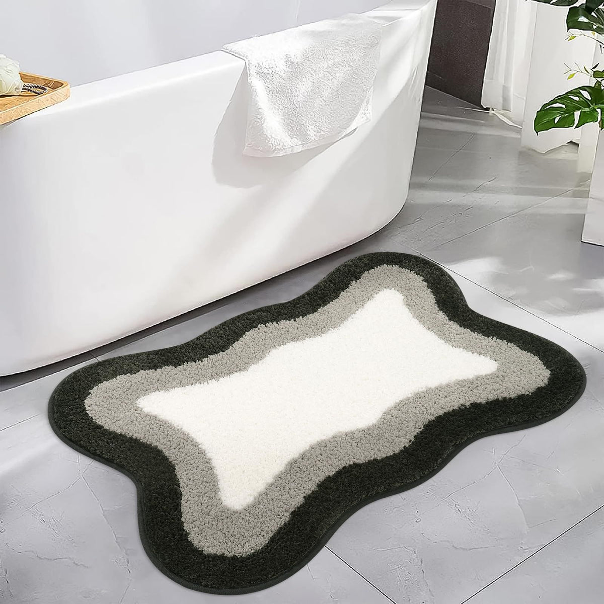 Room DecorCool Rugs Aesthetic Cloud Carpet Area Rug Modern for Bedroom Living Room (Black/Grey 40*60cm)