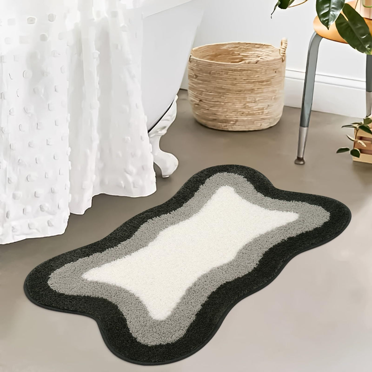 Room DecorCool Rugs Aesthetic Cloud Carpet Area Rug Modern for Bedroom Living Room (Black/Grey 40*60cm)