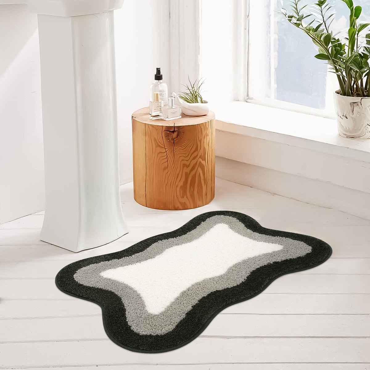 Room DecorCool Rugs Aesthetic Cloud Carpet Area Rug Modern for Bedroom Living Room (Black/Grey 40*60cm)