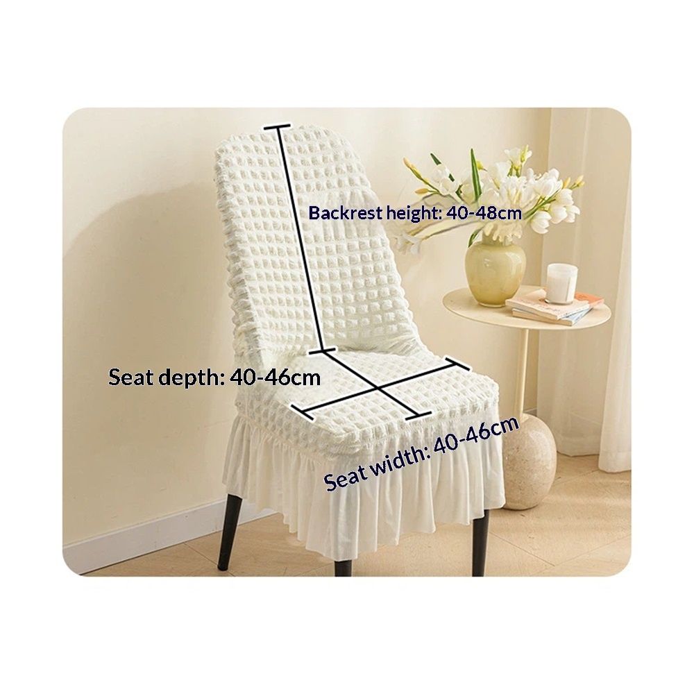 High Stretch Chair Covers for Dining Chairs Covers Set of 2 Removable Dining Room Chair Slipcovers with Skirt  Dorm Chair Covers Protector for Kitchen Wedding Party Banquet(White)