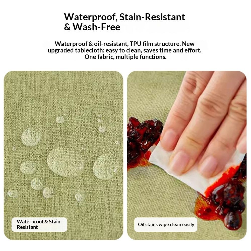 Linen Small Square Tablecloth Textured Farmhouse Fabric Table Cloth Heavy Duty Wrinkle Resistant Washable Tassel Table Cover for Kitchen Dining Tabletop Decoration 90*90cm Grass Green