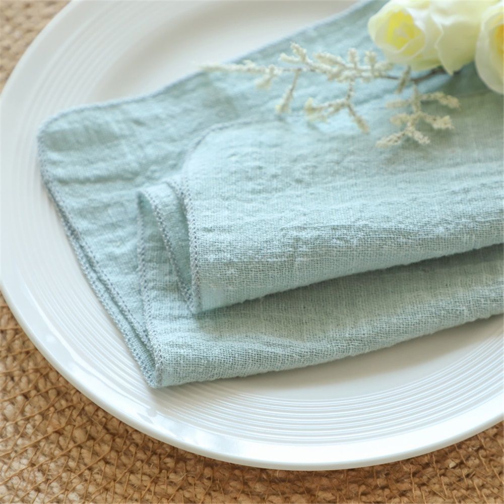 Cloth Napkins Set of 12, Premium 16.5 x 16.5 Inch Solid Washable Linen Style Napkins, Soft Table Napkin for Wedding Party Restaurant Dinner Parties（grayish green）