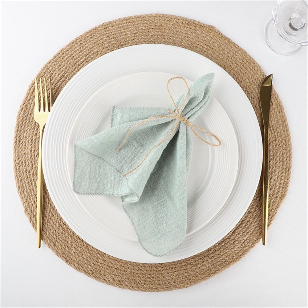 Cloth Napkins Set of 12, Premium 16.5 x 16.5 Inch Solid Washable Linen Style Napkins, Soft Table Napkin for Wedding Party Restaurant Dinner Parties（grayish green）