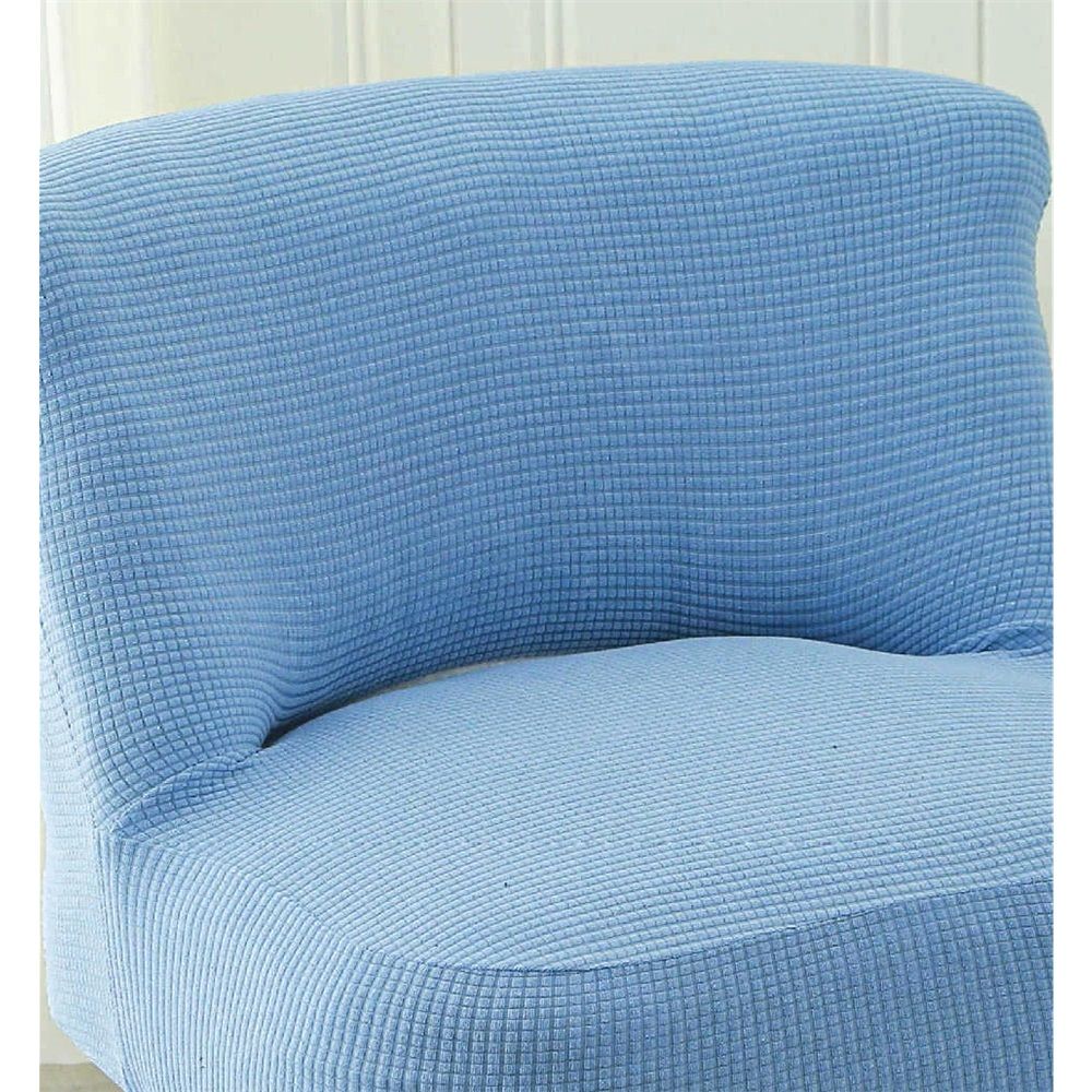 Armless Accent Chair Cover Knitted Stretch  Chair Couch Removable Washable Furniture Protector Covers for Living Room Bedroom Hotel (Sky Blue)