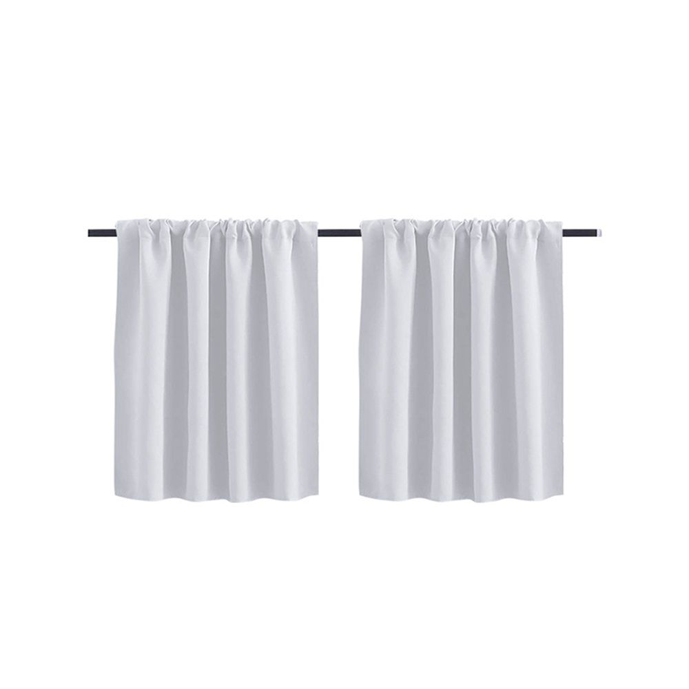 Short 35.8 Inches Blackout Curtain 2 Panels Set, Half Window Rod Pocket Privacy Curtain Tiers for Kitchen, Curtains Blackout for Bathroom Shades, W41.7 x L35.8 Inch（Only curtains）