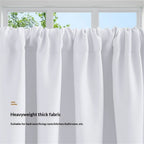Short 35.8 Inches Blackout Curtain 2 Panels Set, Half Window Rod Pocket Privacy Curtain Tiers for Kitchen, Curtains Blackout for Bathroom Shades, W41.7 x L35.8 Inch（Only curtains）
