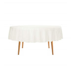 Round Tablecloth - 72 Inch Ivory Round Table Cloth for 24 to 48 Inch Round Tables - Heavy Duty Washable Fabric - for Buffet Table, Holiday Party, Dinner, Wedding & Baby Shower