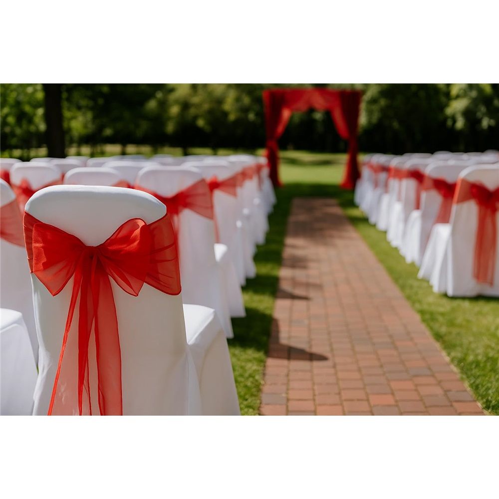 Pack of 15 PCS Chair Sashes Wider Dining Chair Bows Ribbon Tie Back for Wedding Party Birthday Bridal Shower Reception Event Banquet Home Chair Cover Decoration - big red