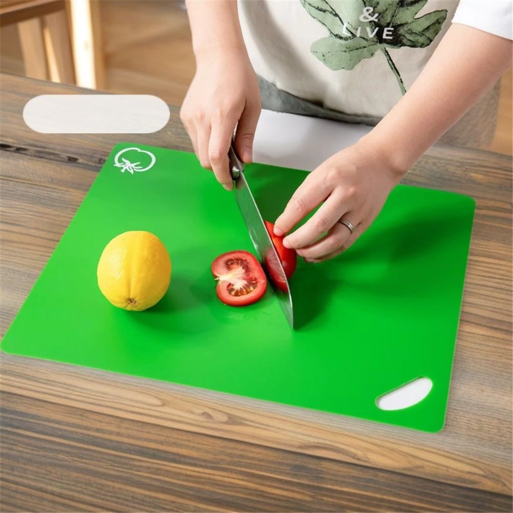 Cutting Board Mats Flexible Plastic Colored Mats with Food Icons,Non-Porous, Anti-skid back and Dishwasher Safe, Set of 6 Rainbow - 6 Pieces