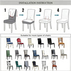 Dining Chair Covers Stretch for Dining Room Set of 2 Chair Slipcovers Protectors, Soft Thick Solid Washable, Taupe, Only Dining Chair Covers