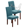 2 PCS Chair Covers for Dining Room Chair Covers Dining Chair Slipcovers Stretch Kitchen Chair Cover（teal blue）