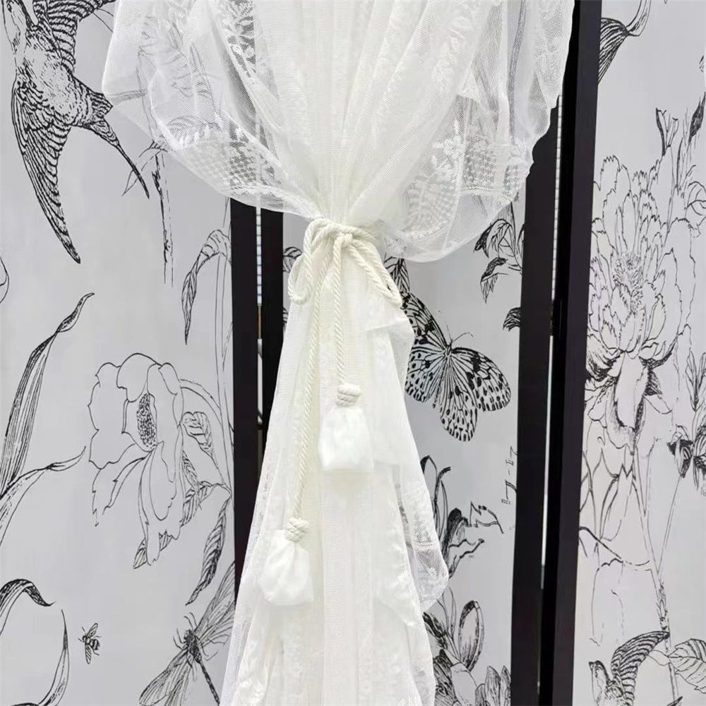 2 pack Curtain Tiebacks Farmhouse Holdbacks for Drapes, Boho Tie Backs for Curtains, Natural Cute Home Decor Drapery Holder for Kids Nursery