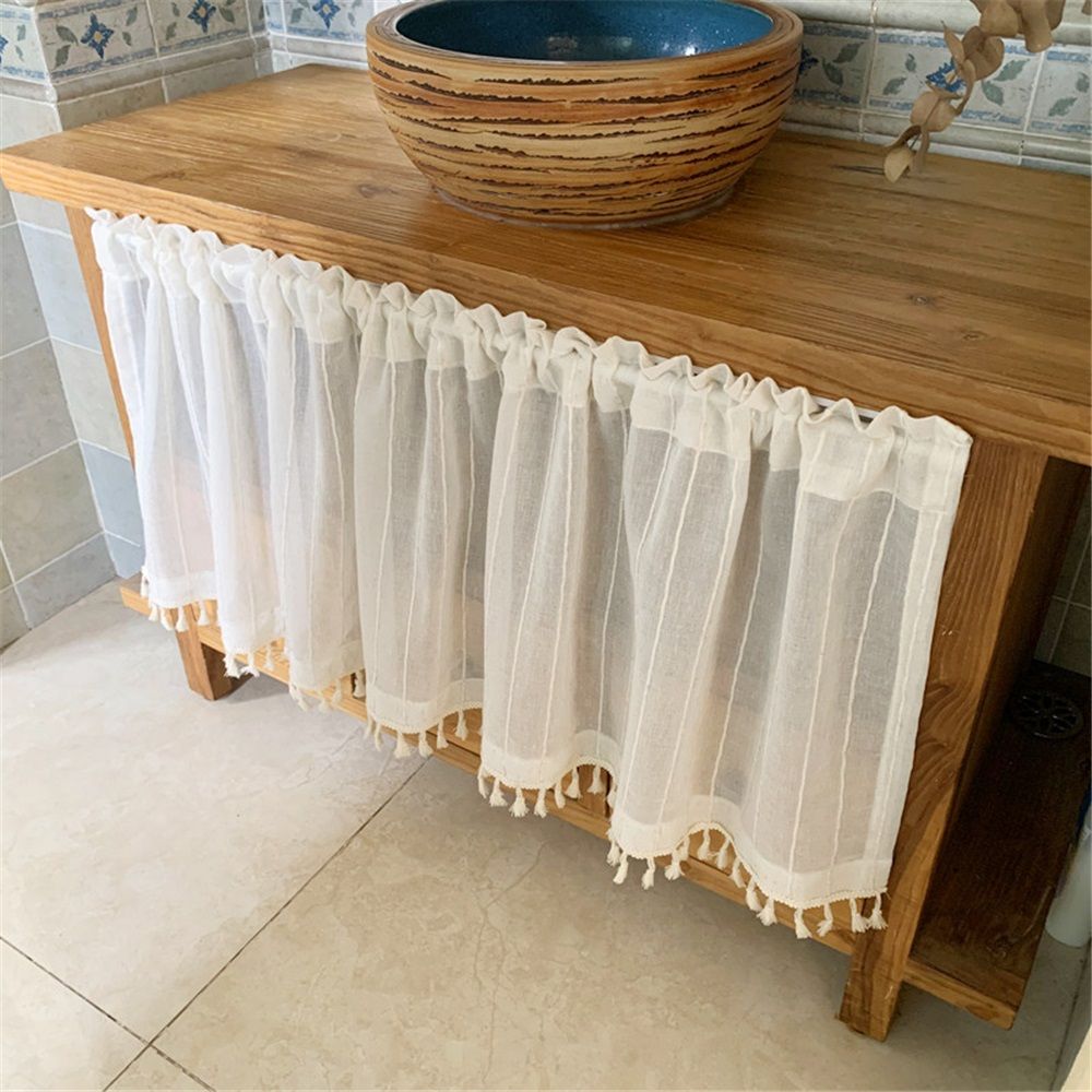 Window Toppers Valances Short Curtain for Windows Wide Pocket Valences Blend Crochet Lace Valances for Windows Living Room Bedroom Kitchen Dining Room 59x19.68 inches 1 Panel（Only curtains）