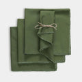 Frayed Cotton Cloth Dinner Napkin Set of 4 | Fringe Table Linen Napkins Rustic Farmhouse Soft Durable Fabric – Ideal for Wedding Parties Farmhouse & Kitchen Decor 18x18 Inch – Olive Green