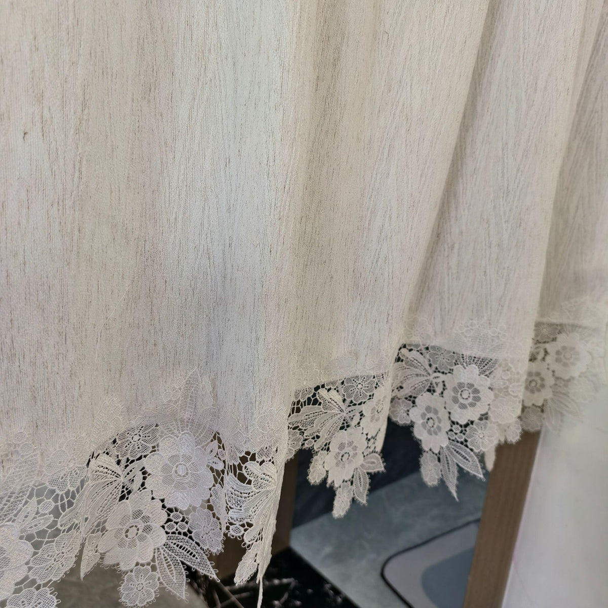 Boho Kitchen Valances for Windows, Beige Linen Valance Curtains for Living Room/Bedroom,  Country Fabric Topper Window Curtain with Tassel,73*100cm hemp color