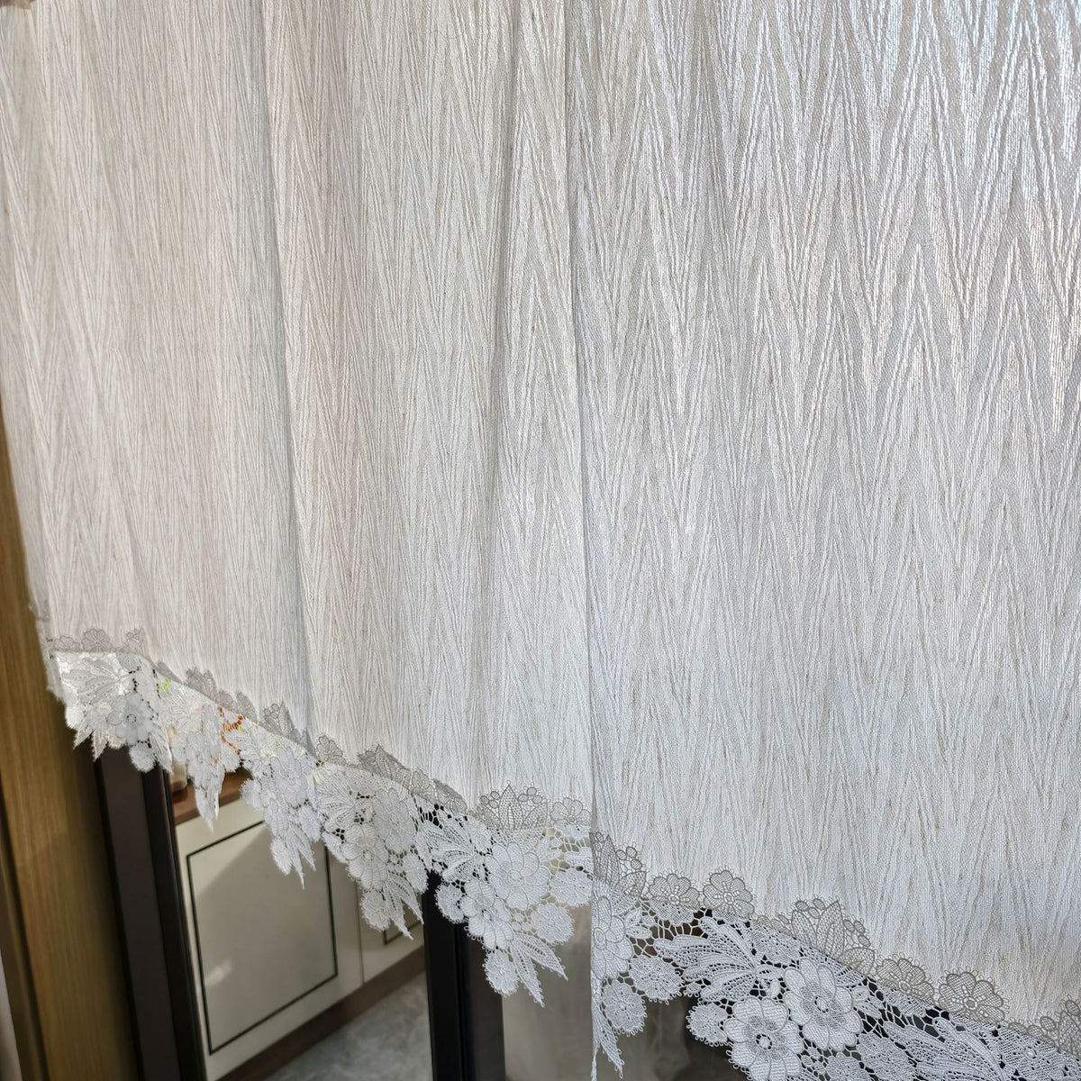 Boho Kitchen Valances for Windows, Beige Linen Valance Curtains for Living Room/Bedroom,  Country Fabric Topper Window Curtain with Tassel,73*100cm hemp color