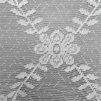 Small fresh white flower short curtain kitchen living room lace polyester mesh semi curtain non perforated curtain decoration (White 60X140cm)