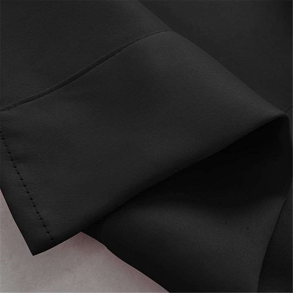 vctops Solid Blackout Curtain  for Kitchen/Bedroom Rod Pocket Scalloped Valance Short Curtain Panels (132*46cm,Black)