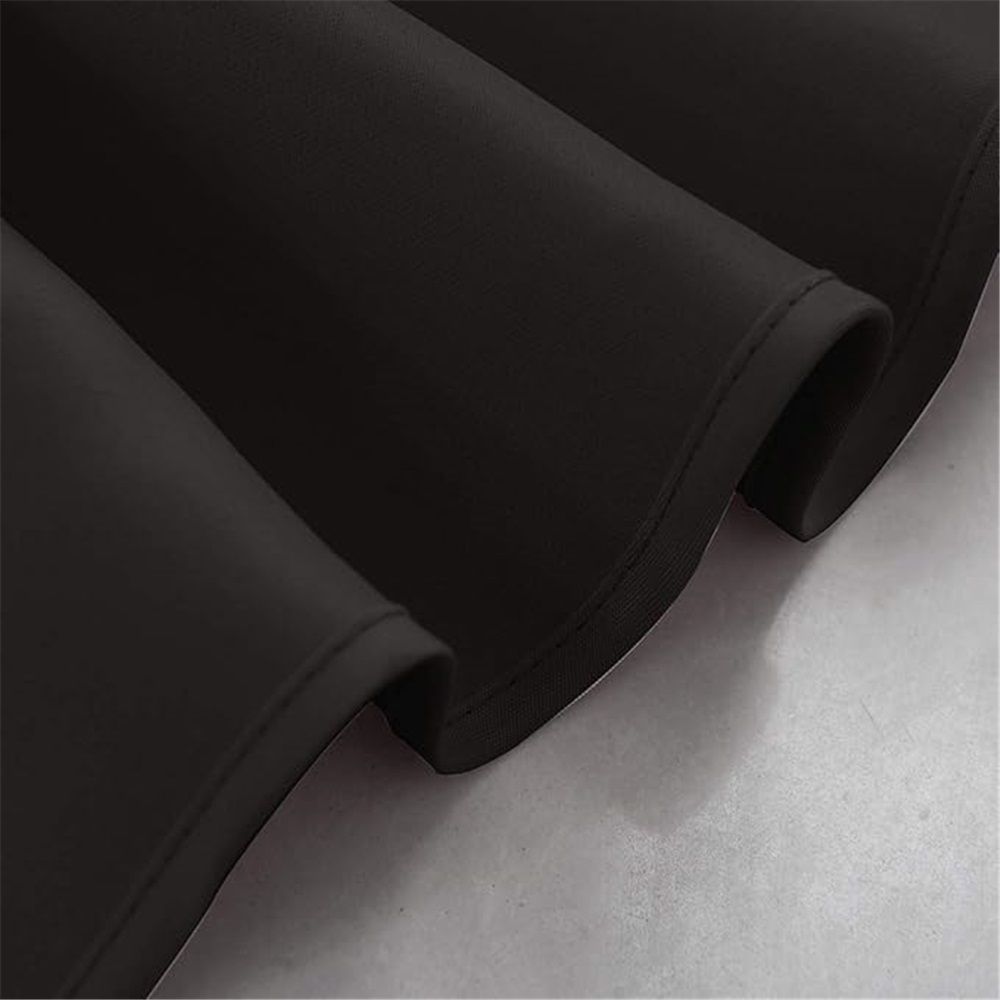 vctops Solid Blackout Curtain  for Kitchen/Bedroom Rod Pocket Scalloped Valance Short Curtain Panels (132*46cm,Black)