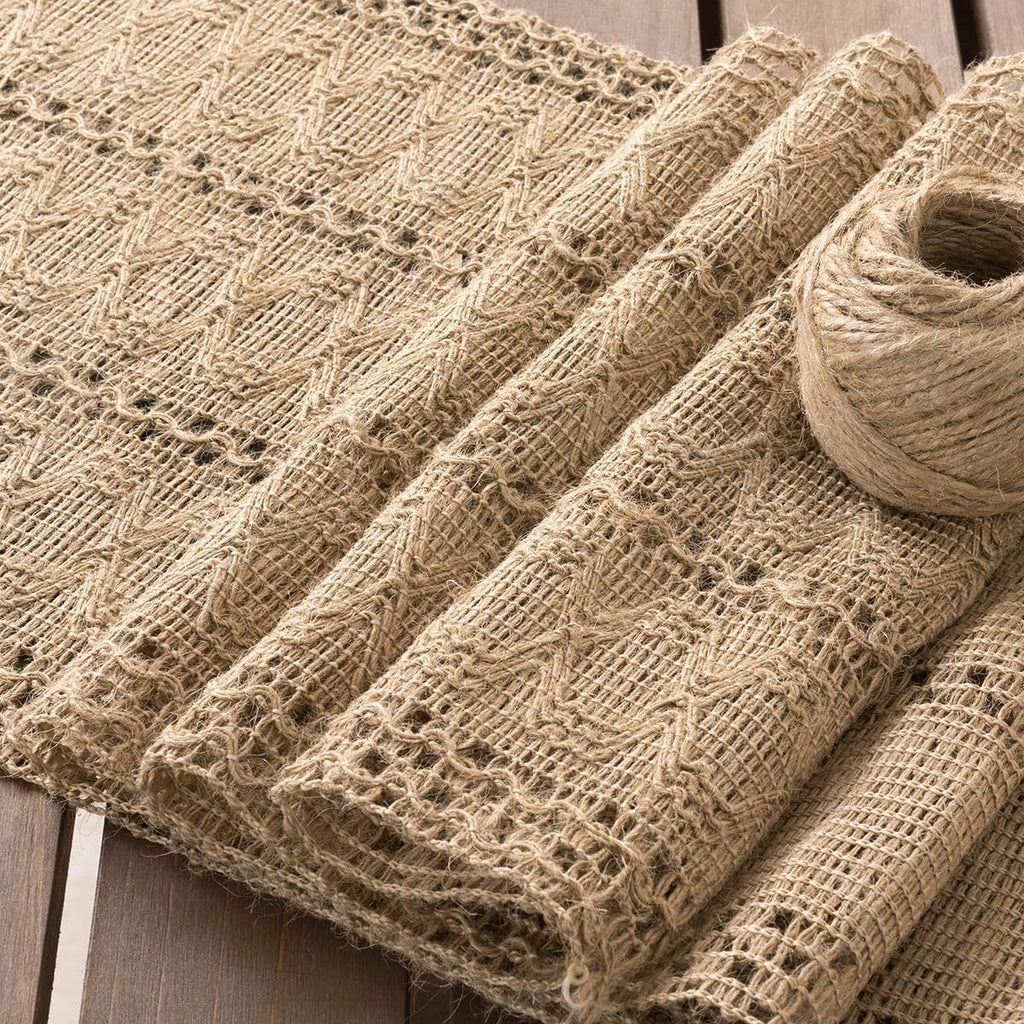 Farmhouse Rustic Jute  Woven Dining Table Runner for Bedroom Dresser Kitchen Home Decor(Brown, 30*91cm)