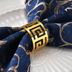 12 Pcs Gold Napkin Rings Hollow Out Napkin Rings Holder Set Metal Serviette Buckle Bulk for Dinner Table Decoration Christmas Holiday Wedding Party Birthday Banquet Gathering