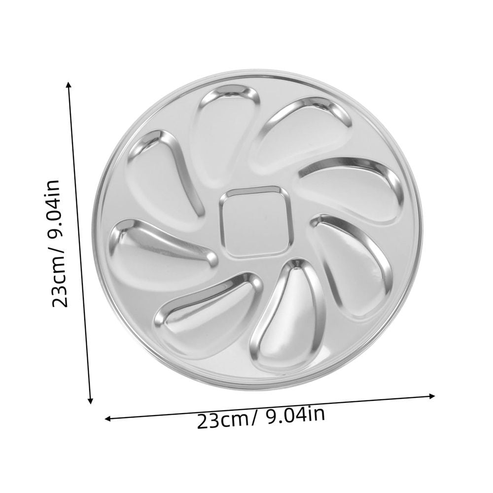2 Pack Stainless Steel Oyster Plate, Pan and Serving Tray, Shell Shaped Platter for GrillingRestaurant Essential