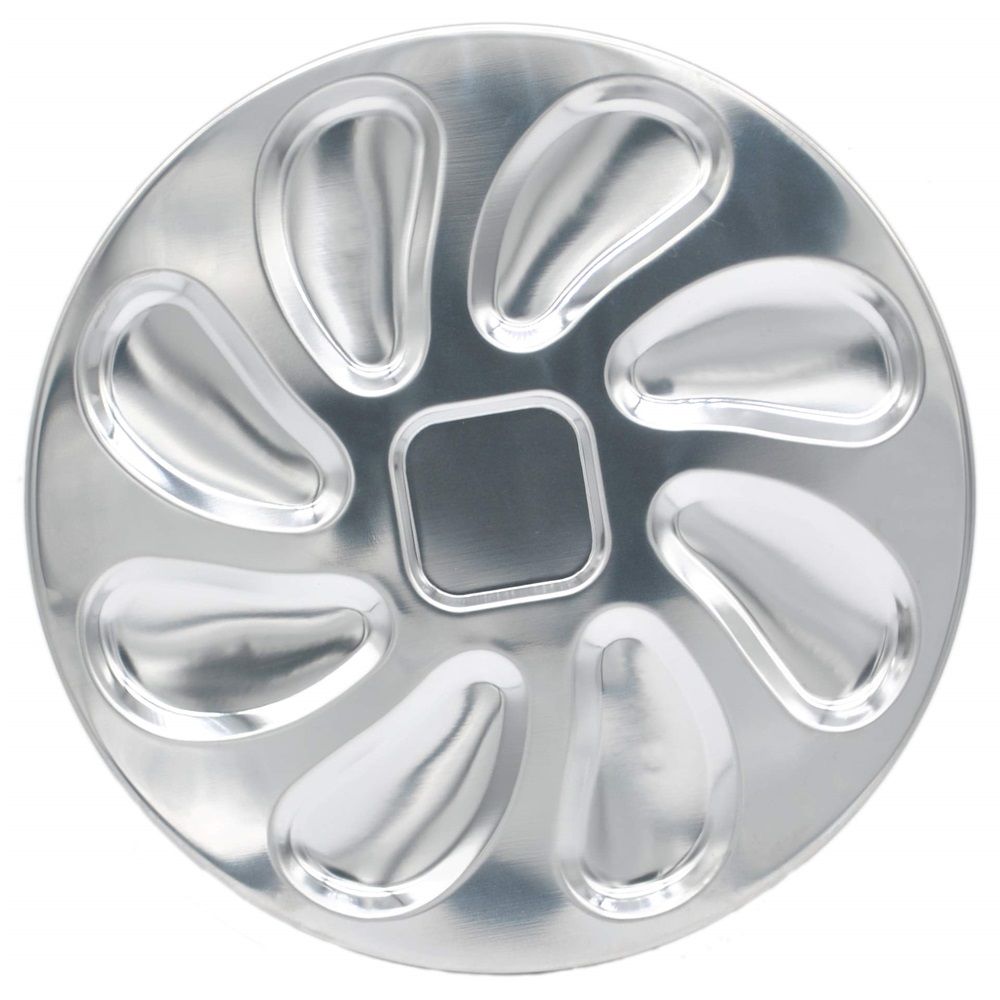 2 Pack Stainless Steel Oyster Plate, Pan and Serving Tray, Shell Shaped Platter for GrillingRestaurant Essential