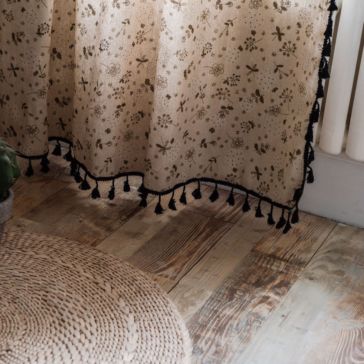 Floral Curtains for Bedroom Living Room Farmhouse Vintage Dandelion Bohemian Semi Blackout Rustic Cotton Linen