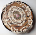 1 PACK Retro French Style Lace Placemats Fashionable Embroidered Cup Mat vase mat 12”x16”Meal mats and coasters (Beige)