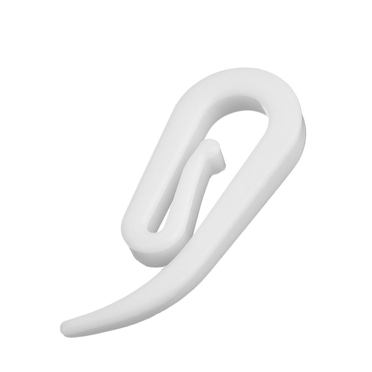 200pcs White Plastic Curtain Hooks for Window Curtain, Door Curtain and Shower Curtain shape plastic curtain hooks