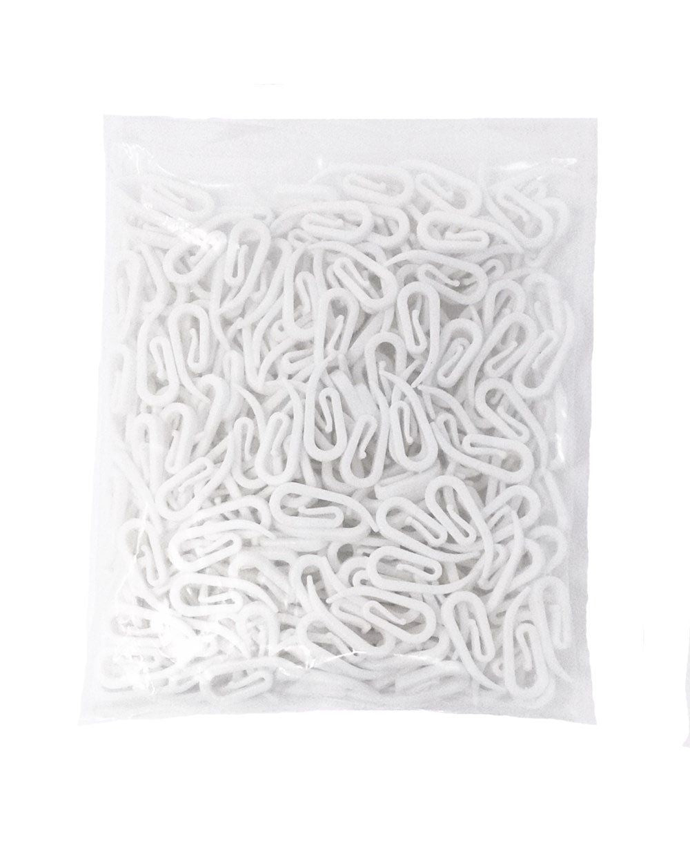 200pcs White Plastic Curtain Hooks for Window Curtain, Door Curtain and Shower Curtain shape plastic curtain hooks