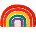 Rainbow Bath Mat Colorful Flocking Rainbow Bathroom Rugs Microfiber Absorbent Non Slip Rainbow Rug Bath Room Front Door Machine