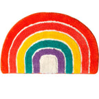 Rainbow Bath Mat Colorful Flocking Rainbow Bathroom Rugs Microfiber Absorbent Non Slip Rainbow Rug Bath Room Front Door Machine